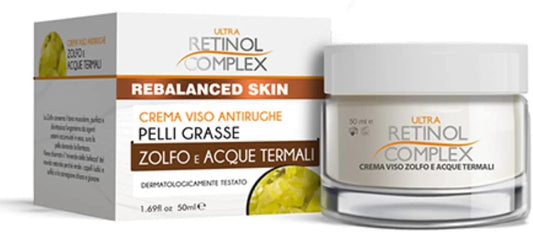 Ultra retinol complex crema viso antirughe per pelli grasse - zolfo e acque termali 50 ml