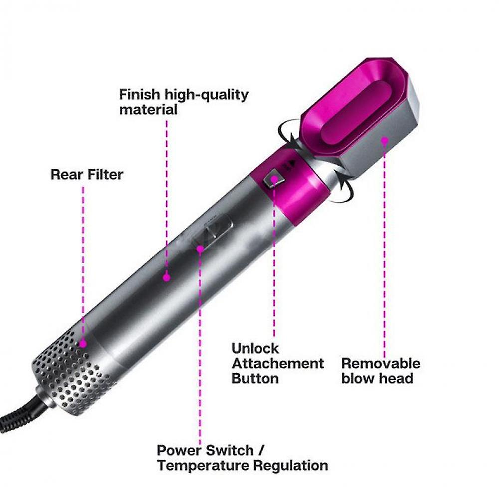 Asciugacapelli multifunzionale 5 in 1 pettine arricciacapelli bacchetta staccabile Kit spazzola per capelli piastra per capelli a ioni negativi