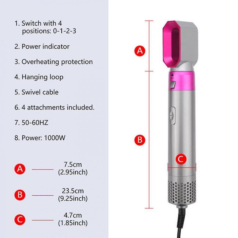 Asciugacapelli multifunzionale 5 in 1 pettine arricciacapelli bacchetta staccabile Kit spazzola per capelli piastra per capelli a ioni negativi