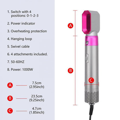 Asciugacapelli multifunzionale 5 in 1 pettine arricciacapelli bacchetta staccabile Kit spazzola per capelli piastra per capelli a ioni negativi