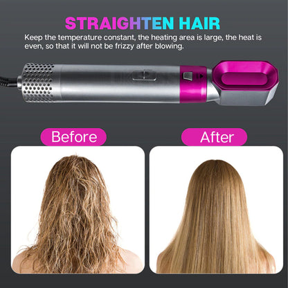 Asciugacapelli multifunzionale 5 in 1 pettine arricciacapelli bacchetta staccabile Kit spazzola per capelli piastra per capelli a ioni negativi