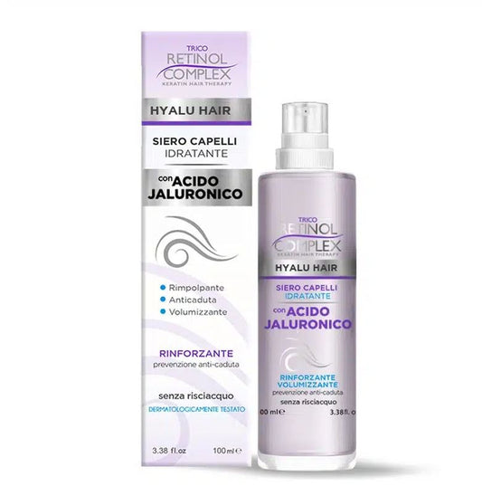Siero Spray Capelli con Acido Jaluronico – Trattamento Volumizzante e Idratante per Capelli Danneggiati – 100 ml