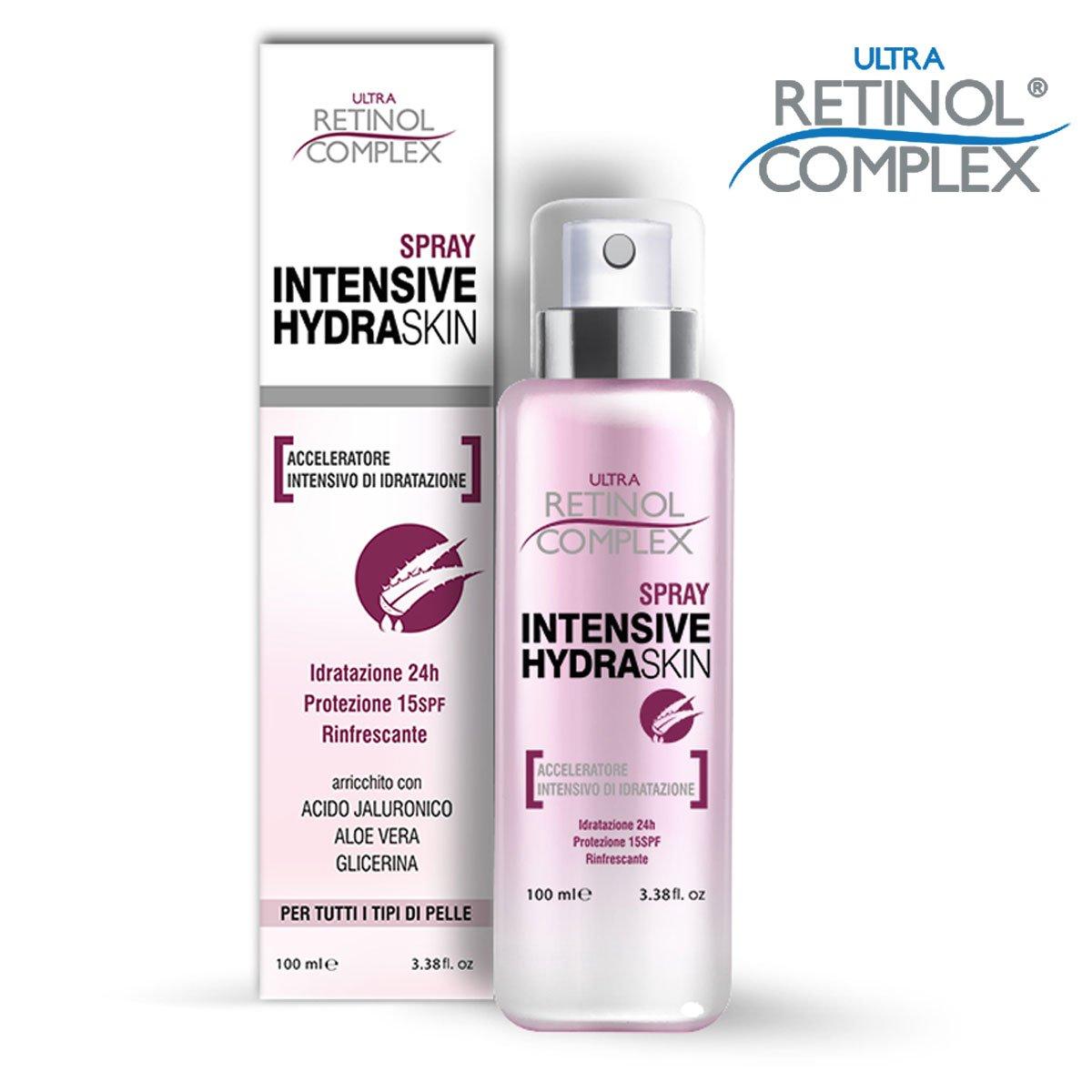 Spray Idratante Intensive Hydra Skin + Massaggiatore di Bellezza Antietà per Viso e Collo – Trattamento Rimpolpante, Idratante e Anti-Rughe – 100 ml + Dispositivo Ricaricabile con Terapia a Luce LED